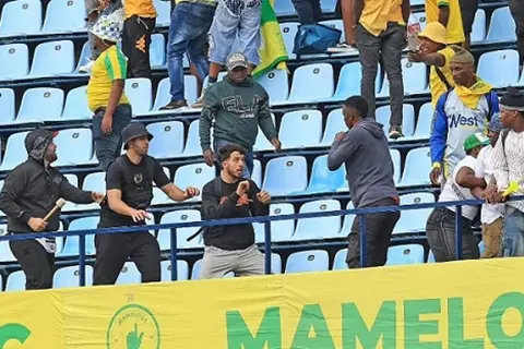 الملعب يشتعل بعد النهاية.. اشتباكات بين جماهير الترجي وصن داونز (فيديو)